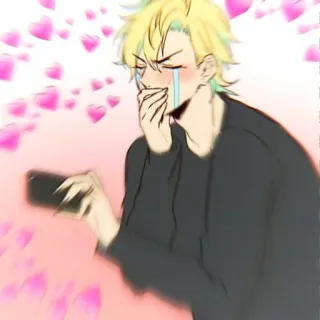 🧊 Anime, Chorando, Corações, Kawaii telegram sticker