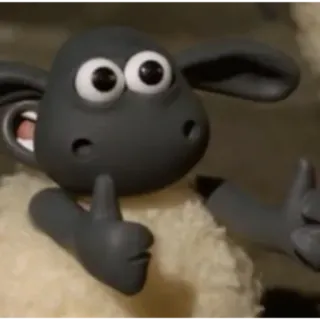 🤡 Shaun the Sheep овца, мультфильм, животное, большой палец вверх telegram sticker