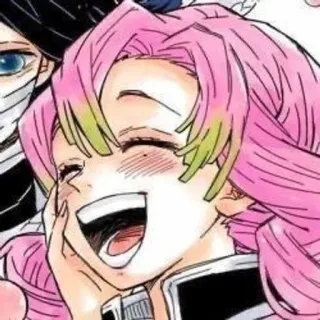🌸 Mitsuri Kanroji Demon Slayer アニメ, 漫画, 鬼滅の刃, 甘露寺蜜璃, 柱, 恋柱, ピンク髪 telegram sticker