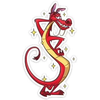 ☺️ Mushu Mulan dragón, dibujos animados, Mushu, Disney, personaje whatsapp sticker