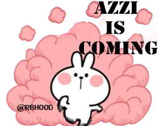 ☺️ IS COMING conejo, lindo, pegatina, animal, dibujo animado whatsapp sticker