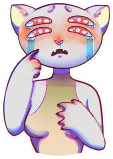 😭 gatto, triste, piangendo, occhi, mostro, lacrime, creatura telegram sticker
