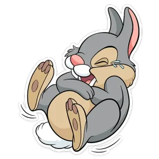 😂 Thumper Bambi lapin, disney, panpan, dessin animé, animal, mignon, rire telegram sticker