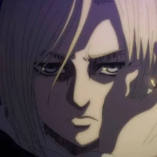 ⚔️ Annie Leonhart Attack on Titan anime, cartoon, animation, character, girl, blonde, tired telegram sticker