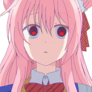 😯 anime, cewek, rambut pink, karakter, imut, mata telegram sticker