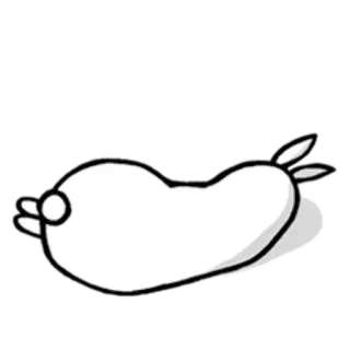 💆 Blob, Blanc, Dessin animé, Simple, Animal, Créature whatsapp sticker