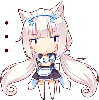 😒 猫耳娘, アニメ, メイド, 可愛い telegram sticker