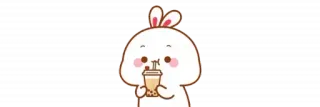 🦋 bunny, rabbit, boba, bubble tea, drink, cute, kawaii, cartoon telegram sticker