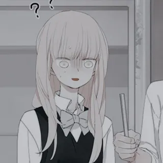 ✖️ anime, manga, girl, shocked, confused, cartoon telegram sticker