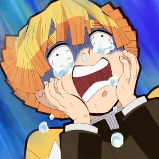 🗡 Zenitsu Agatsuma Demon Slayer animé, pleurer, peur, Demon Slayer, Zenitsu, émotionnel whatsapp sticker