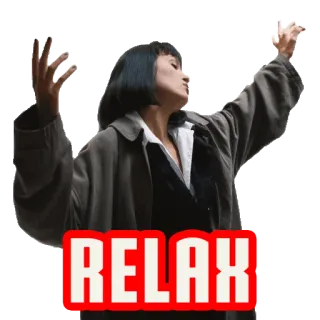 🤤 Mia Wallace Pulp Fiction RELAX Film, Entspannung, Mia Wallace, Pulp Fiction, Quentin Tarantino telegram sticker