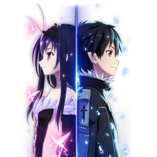 💑 Kirito Sword Art Online 애니메이션, 검, 미술, 온라인, 키리가야, 카즈토 telegram sticker