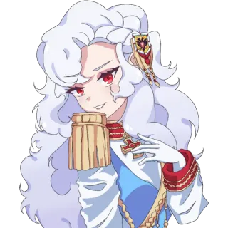 🥴 アニメ, キャラクター, 白い髪, 制服, エレガント telegram sticker