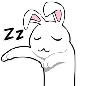 💚 ZZ 兔子, 睡觉, 可爱, 小兔, 动物, 卡通 telegram sticker