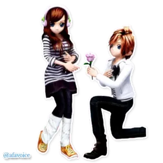 🌹 @afavoice para, anime, miłość, romans, postacie telegram sticker