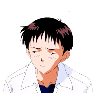 🔷 Shinji Ikari Neon Genesis Evangelion Anime, Triste, Nervoso, Eva telegram sticker