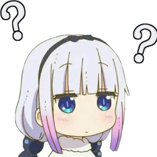 💗 Kanna Miss Kobayashi's Dragon Maid anime, kanna, question, dragon maid, cute, confused telegram sticker