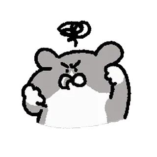 🥚 enojado, hámster, dibujos animados, animal, lindo telegram sticker