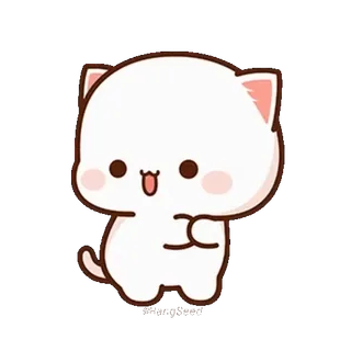 💃 猫, 可爱, 卡哇伊, 动物, 卡通 whatsapp sticker