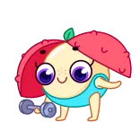😤 漫画, 運動, ダンベル, フィットネス, かわいい telegram sticker