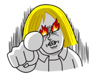 🌝 kartun, marah, menunjuk, kemarahan telegram sticker