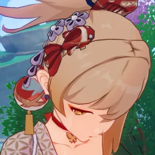 😔 Yoimiya Genshin Impact Yoimiya, Genshin Impact, anime, videojuego, personaje, mujer telegram sticker