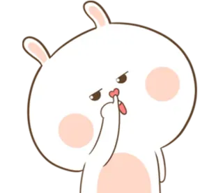 🐽 królik, królik, zirytowany, zniesmaczony, uroczy, kreskówka, palec, nos telegram sticker