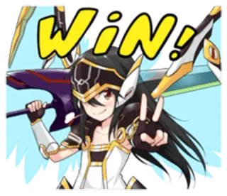 😎 WIN! win, victory, celebration, anime, character telegram sticker