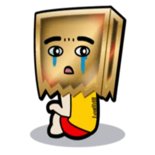 😢 cartoon, sad, crying, emoji, character, sticker whatsapp sticker