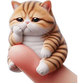 😕 kot, kociak, słodki, uroczy, zwierzę domowe, zwierzę, sztuka cyfrowa, palec telegram sticker