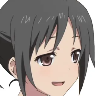 😏 anime, chica, sonriendo, dibujos animados, japonés, personaje, linda whatsapp sticker
