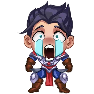 😩 Cartoon, weinend, Figur, Sticker, besorgt, verängstigt, erschrocken, Comic telegram sticker