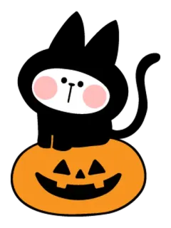 👻 Halloween, dynia, królik, słodki, naklejka telegram sticker