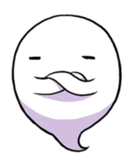 😑 spook, geest, cartoon, wit, simpel, grappig telegram sticker