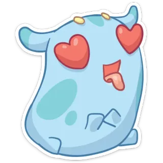 😍 amore, mostro, carino, cartone animato, occhi a cuore, adesivo whatsapp sticker