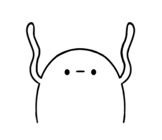🥚 Blob, Branco, Engraçado, Fofo, Desenho animado, Animação telegram sticker