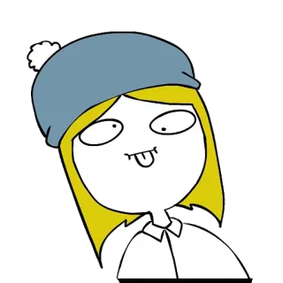 😜 desenho animado, bobo, pateta, engraçado, personagem, ilustração telegram sticker
