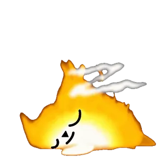 😴 卡通, 困, 睡觉, 火, 烟, 橙色, 动物 telegram sticker