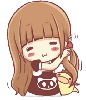 😌 süß, Mädchen, Cartoon, kawaii, entzückend, Anime, Chibi telegram sticker