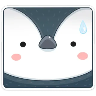 😅 пингвин, животное, милый, стикер, мультфильм whatsapp sticker