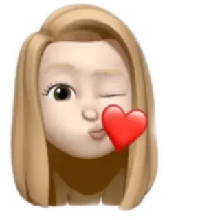 😘 emoji, frau, liebe, herz, zwinkern, blonde haare, kuss, avatar telegram sticker