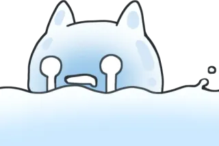 😭 pleurs, triste, eau, mignon, tache, chat telegram sticker