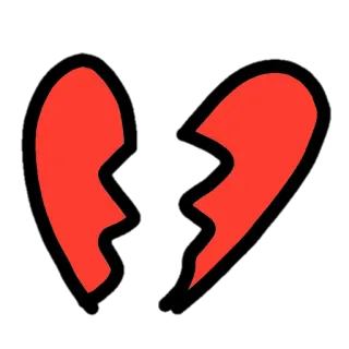 💔 corazón roto, desamor, triste, relación, amor, rojo telegram sticker