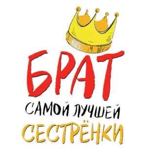 🤗 БРАТ САМОЙ ЛУЧШЕЙ СЕСТРЁНКИ 兄弟, 姉妹, 王冠, 最高, 兄弟姉妹 telegram sticker