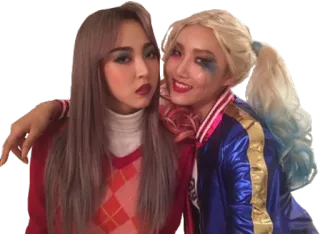 😶 Harley Quinn wanita, kostum, Harley Quinn, cosplay, persahabatan telegram sticker
