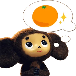 😍 Cheburashka cheburashka, cartoon, orange, animal, cute telegram sticker