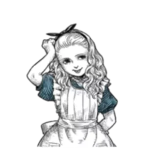 😝 Alice Alice in Wonderland アリス, 不思議の国, 女の子, ドレス, キャラクター telegram sticker