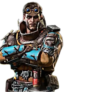 🎭 character, male, goggles, post-apocalyptic, fantasy, armor telegram sticker