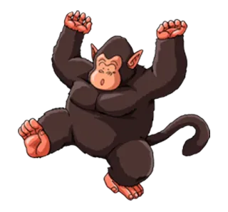 🐵 scimmia, scimmia antropomorfa, cartone animato, animale, mammifero, carino telegram sticker
