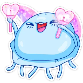 ❤️ medusa, lindo, kawaii, brillante, corazón, pastel whatsapp sticker